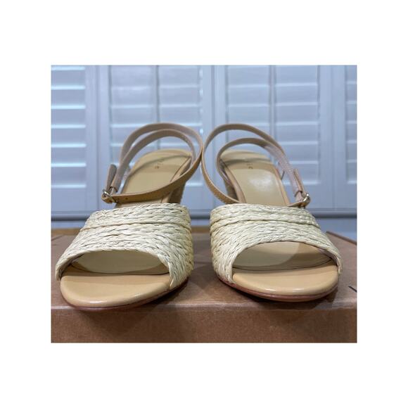 Joie Calan Raffia Ankle-Strap Sandals Natural Tan Leather Size 6 NWOB Comfy Heel - Picture 7 of 12
